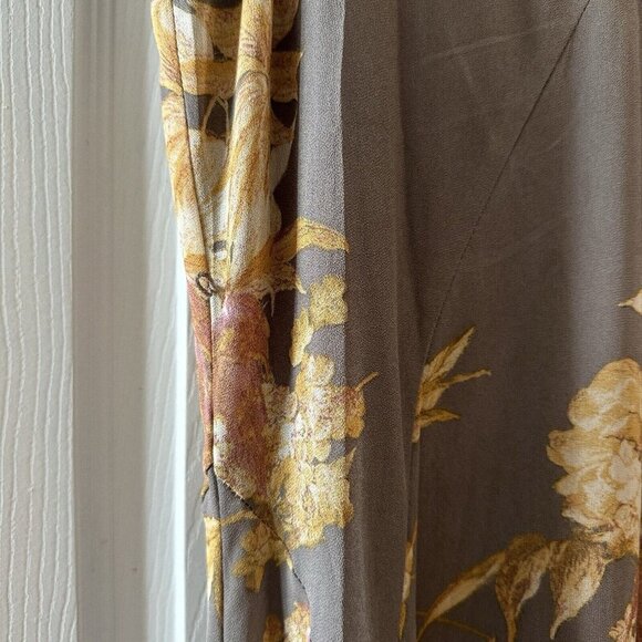 Lulus Feeling Freesia Gray Floral Print Maxi Dress Size Small READ missing butto - Picture 10 of 11
